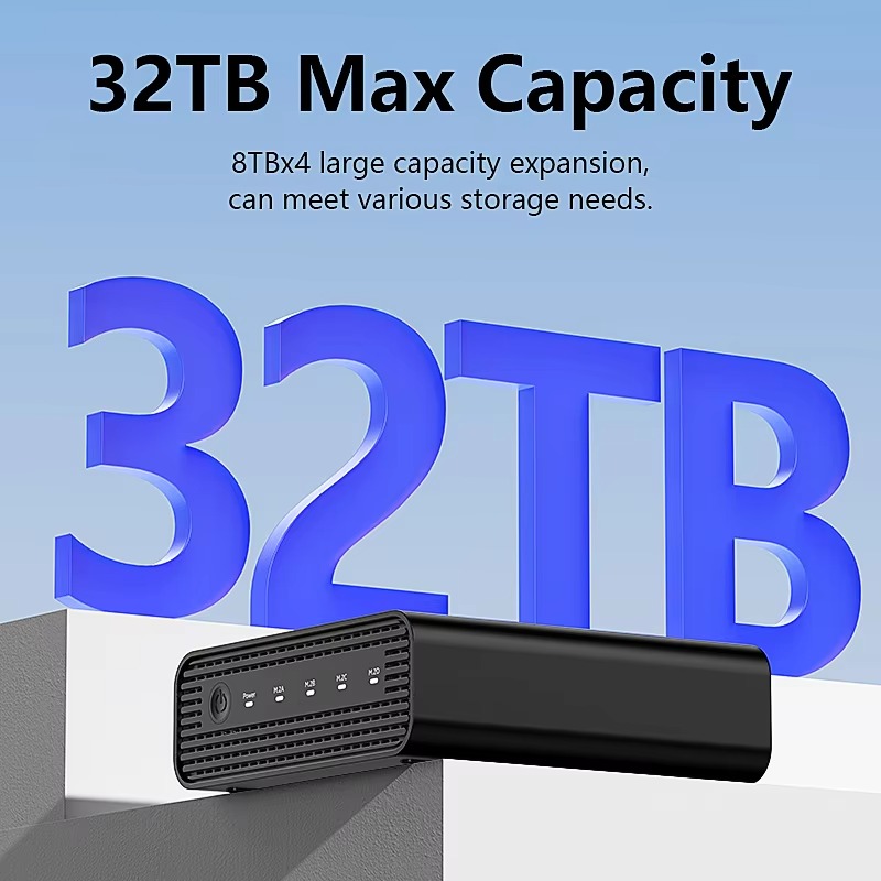Aluminum M2 4-Bay USB4 Externa - Case Fans recension och pris